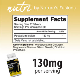 Comprimés de potassium iodé Nature's Fusions 130 mg divisés en deux