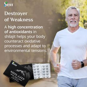 Comprimés de Shilajit Sayan présentés avec des ingrédients naturels