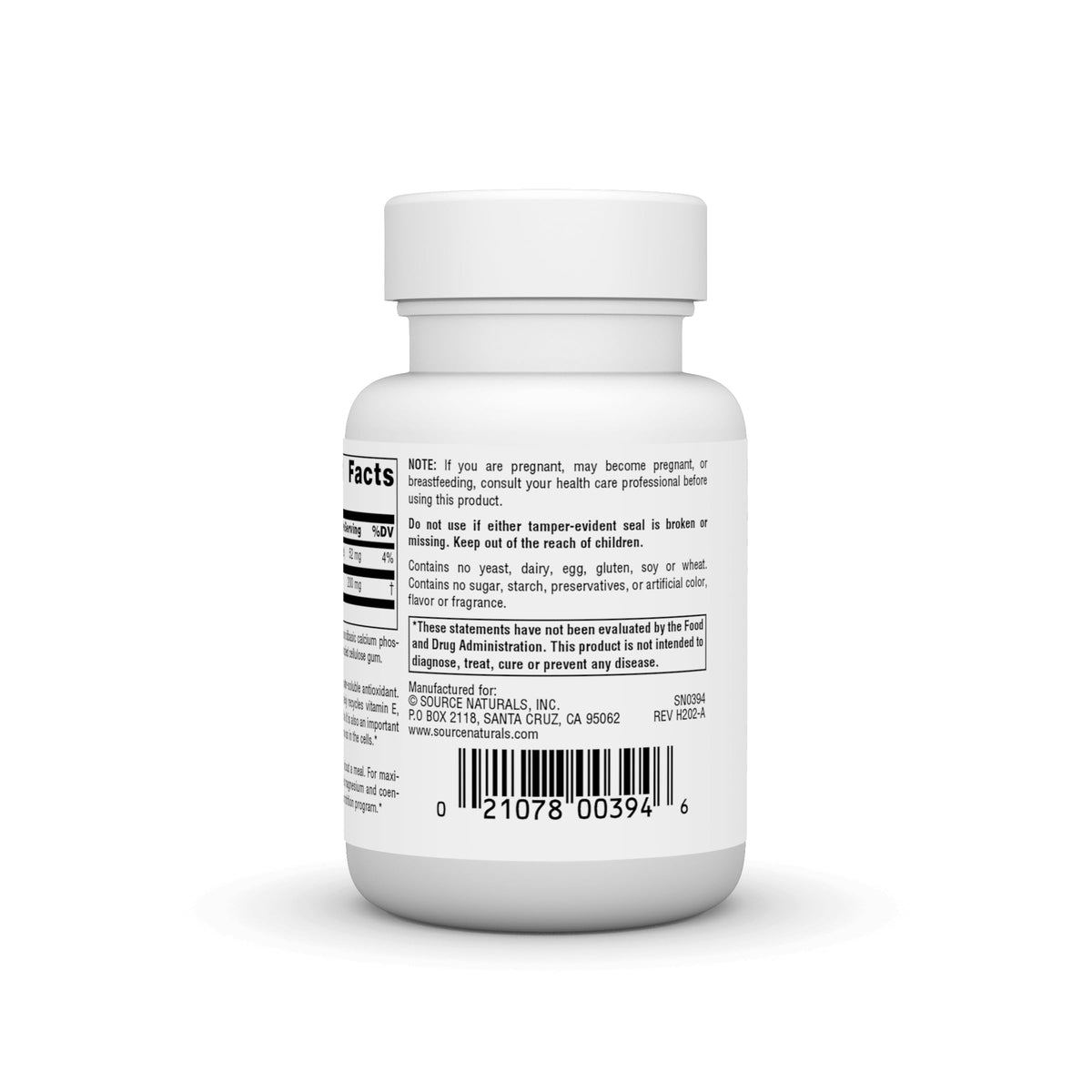 Comprimés de Source Naturals Acide Alpha-Lipoïque sur une surface blanche