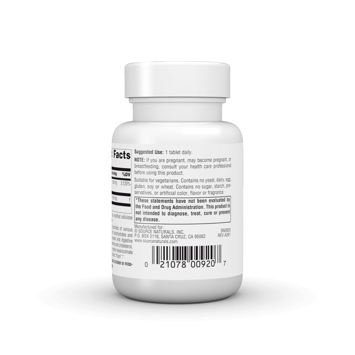 Comprimés de Source Naturals Niacine B-3 500 mg sur une table