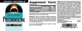 Comprimés de Source Naturals Pregnenolone 25mg dans une main