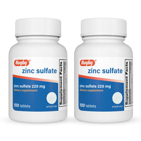 Comprimés de sulfate de zinc RUGBY LABORATORIES en bouteille
