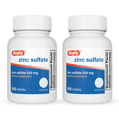 Comprimés de sulfate de zinc RUGBY LABORATORIES en bouteille