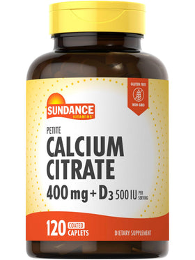 Comprimés de Sundance Citrate de Calcium 400 mg avec Vitamine D3, vue avant