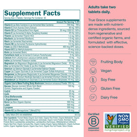 Comprimés de True Grace Multivitamine Quotidienne Femme 50+ sur une table