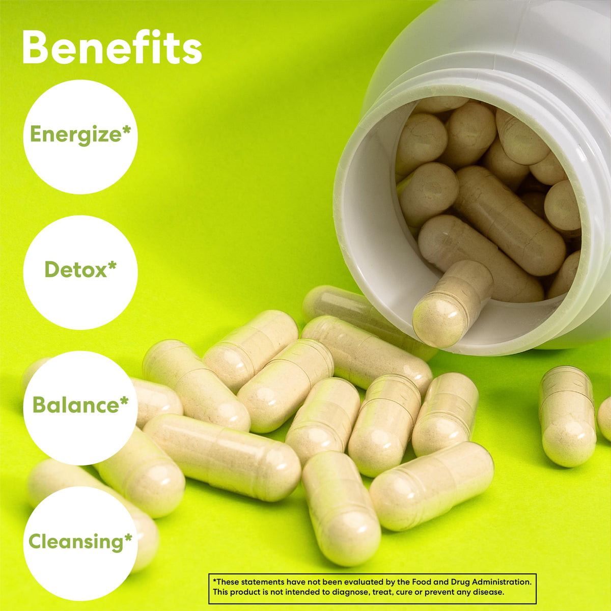 Comprimés de vinaigre de cidre de pomme MaxX Labs sur fond blanc