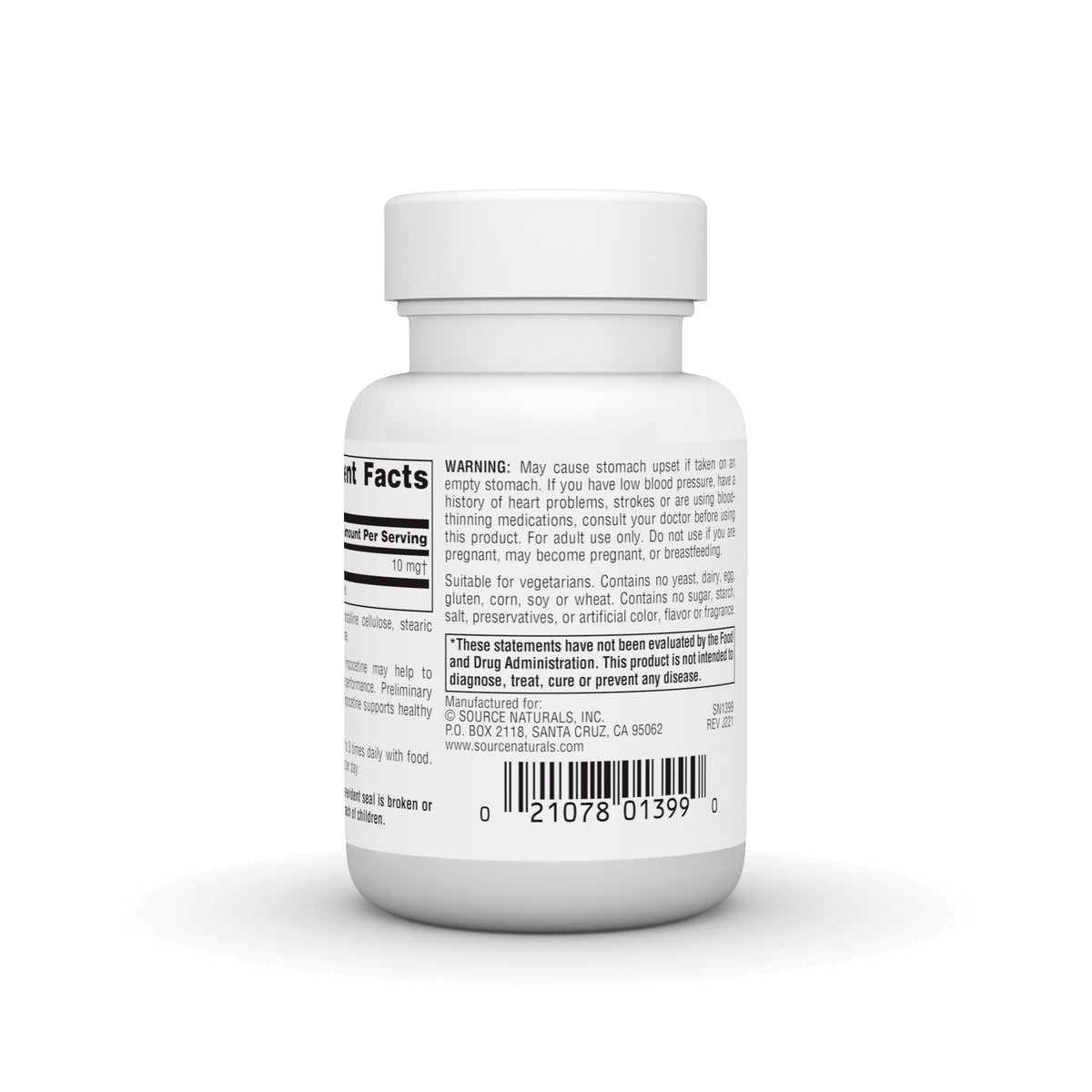 Comprimés de Vinpocetine 10 mg de Source Naturals, prise en main