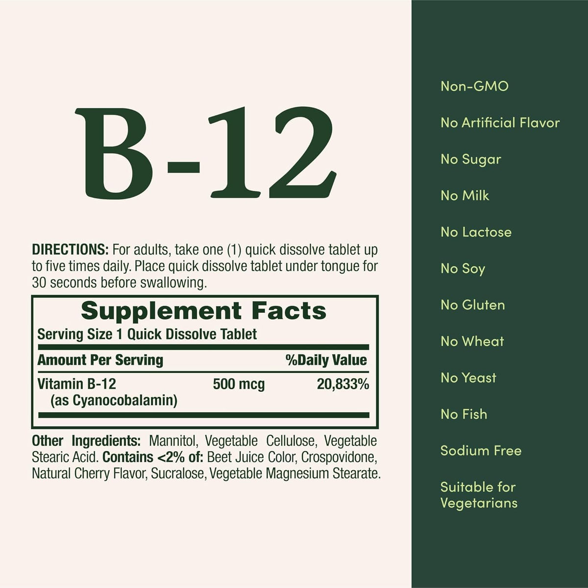 Comprimés de Vitamine B-12 Nature's Bounty dans la bouteille