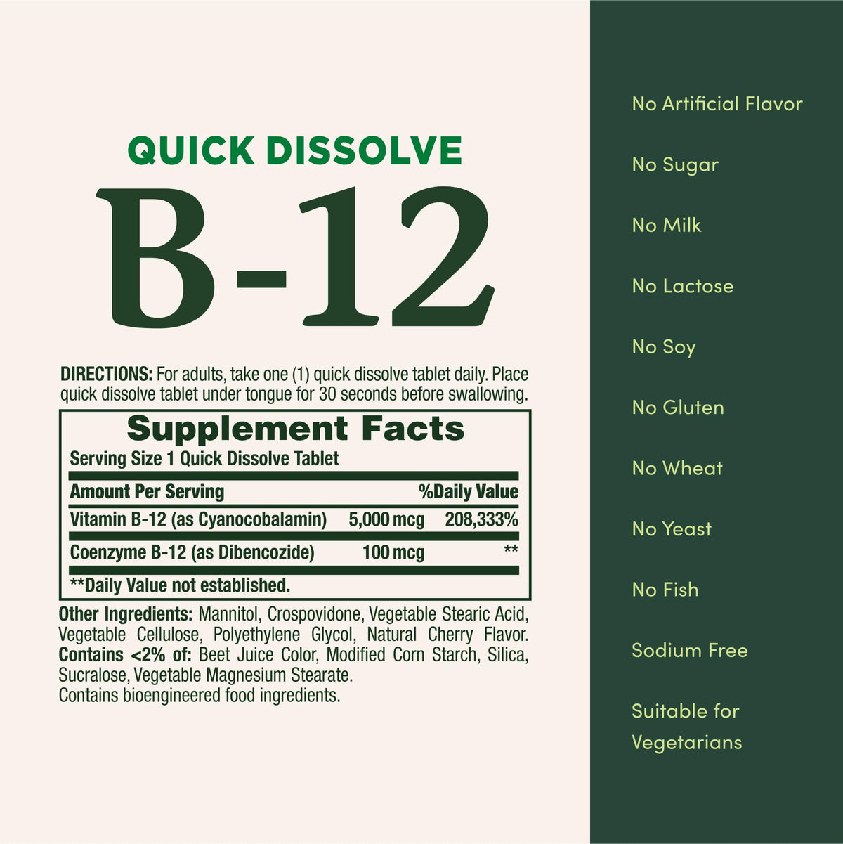 Comprimés de vitamine B12 Nature's Bounty sur une table