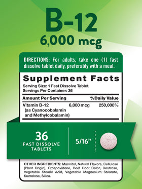 Comprimés de vitamine B12 Nature's Truth sur fond blanc