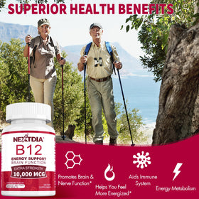 Comprimés de vitamine B12 Nextdia sur fond blanc