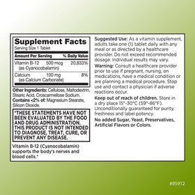 Comprimés de Vitamine B12 Quality Choice en format tablette