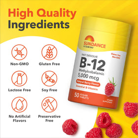 Comprimés de Vitamine B12 Sundance en boîte ouverte