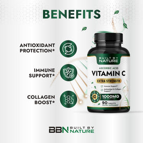 Comprimés de Vitamine C 1000mg Built by Nature, vue de face