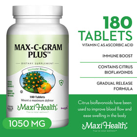Comprimés de Vitamine C Maxi Health avec une cuillère
