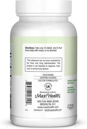 Comprimés de Vitamine C Maxi Health sur une table