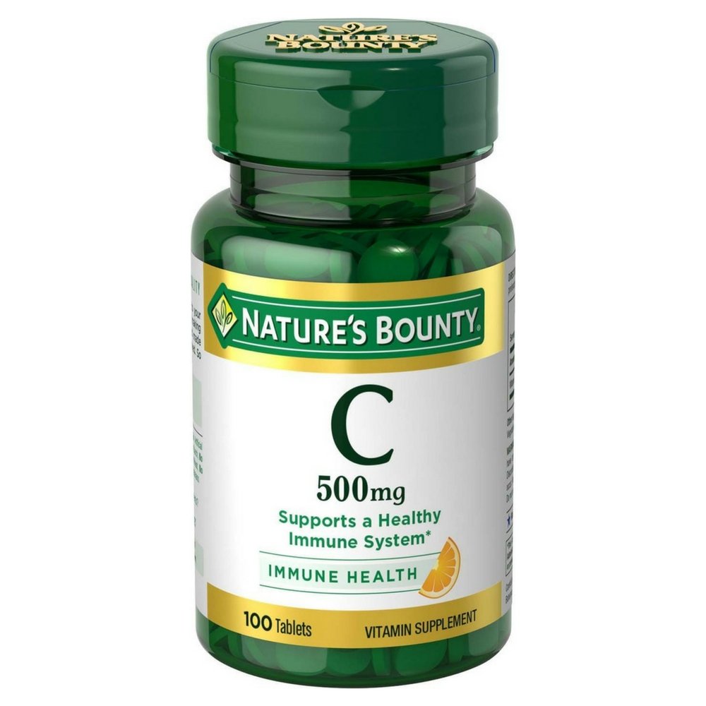 Comprimés de Vitamine C Nature's Bounty 500 mg, emballage avant