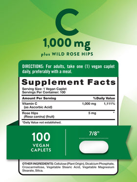 Comprimés de Vitamine C Nature's Truth 1000 mg sur fond blanc
