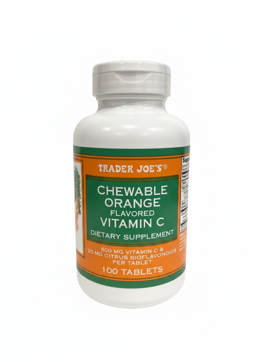 Comprimés de vitamine C TJ's orange, paquet de 100 tablettes