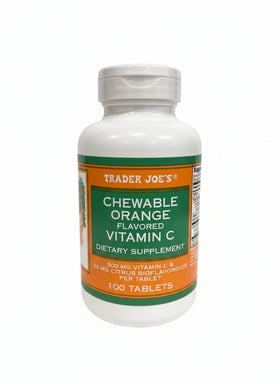 Comprimés de vitamine C TJ's orange, paquet de 100 tablettes