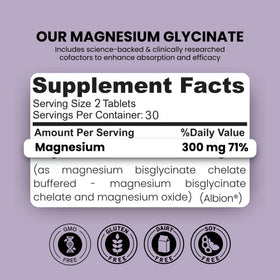Comprimés de Zaytun Glycinate de Magnésium sur une surface blanche