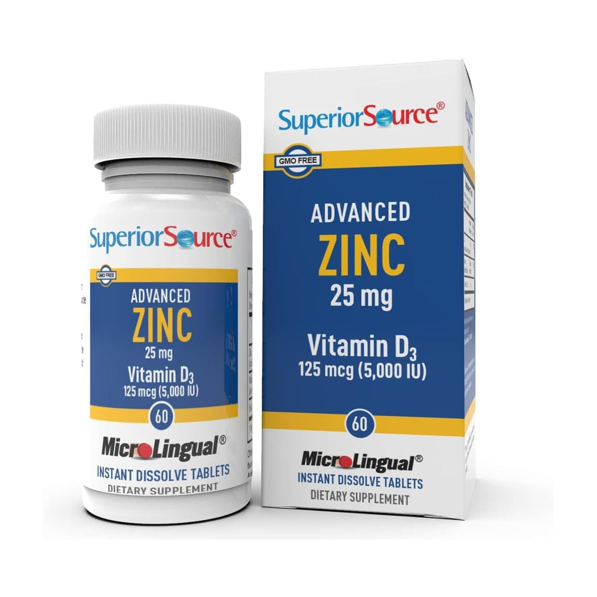 Comprimés de Zinc 25 mg avec Vitamine D3, emballage avant