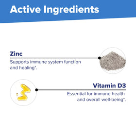 Comprimés de Zinc 25 mg avec Vitamine D3, vue de dessus