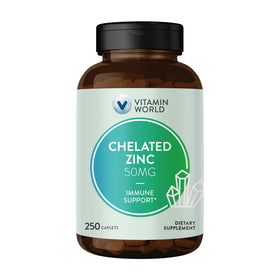 Comprimés de Zinc Chélaté Vitamin World 50 mg, 250 unités