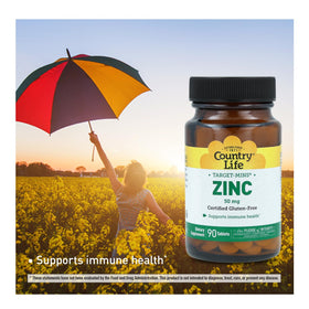 Comprimés de zinc Country Life dans une main