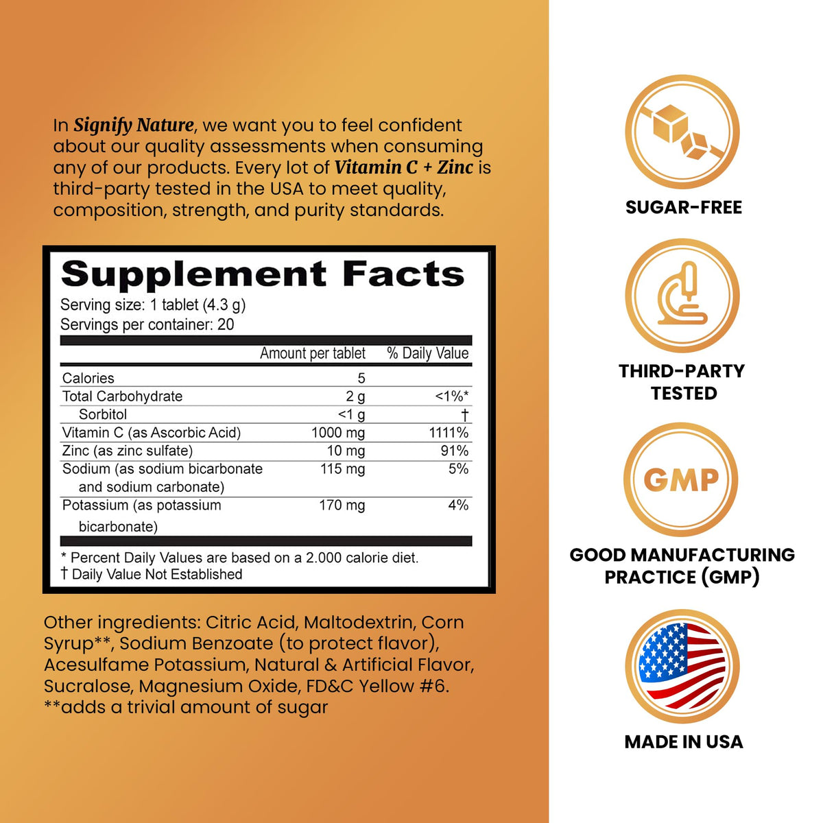Comprimés effervescents de Vitamine C 1000mg SIGNIFY NATURE, dissolution dans l'eau