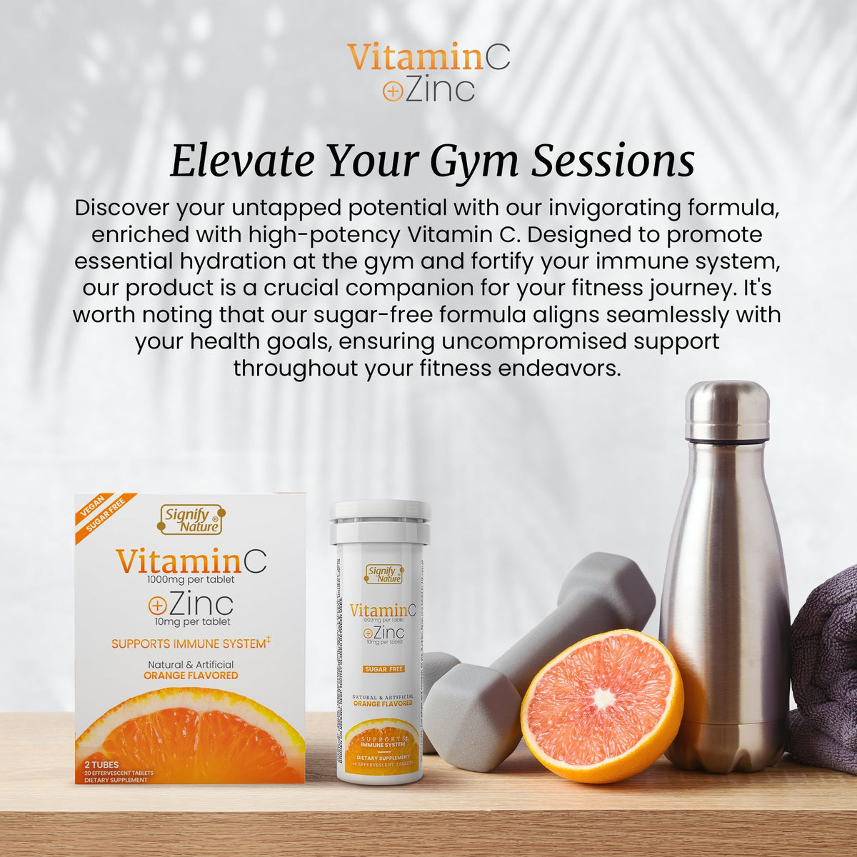 Comprimés effervescents de Vitamine C 1000mg SIGNIFY NATURE, utilisation au bureau