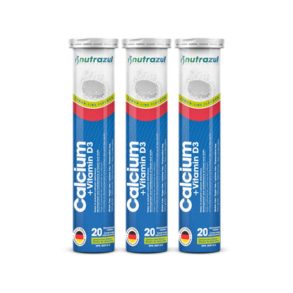 Comprimés effervescents Nutrazul Calcium + Vitamine D3 500 mg vue de face