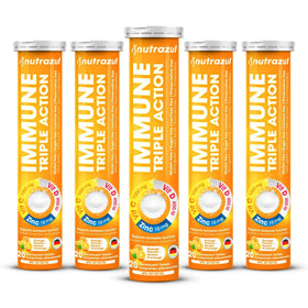 Comprimés effervescents nutrazul Triple Action 1000mg Vitamine C en boîte