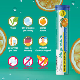 Comprimés effervescents T&D au magnésium avec une orange