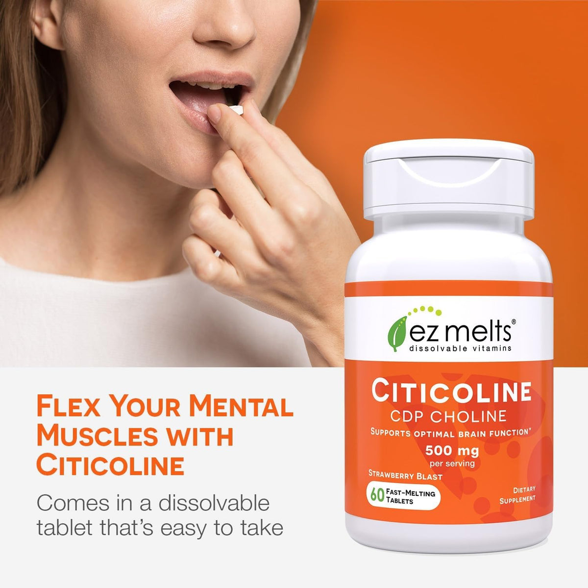 Comprimés EZ Melts Citicoline sur une table