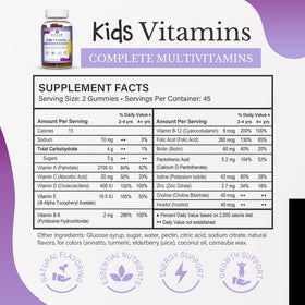 Comprimés gélifiés de multivitamines pour enfants, couleur et texture
