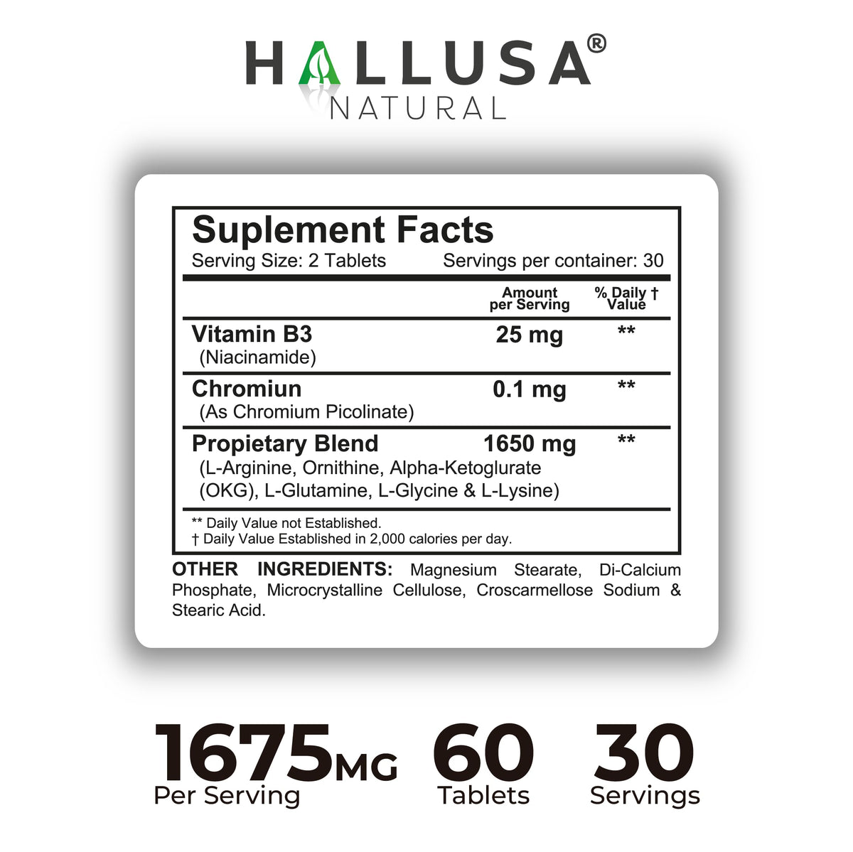 Comprimés Hallusa Natural dans un verre