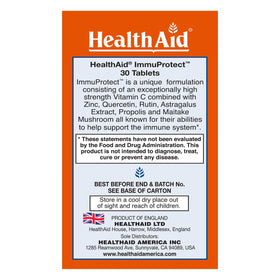 Comprimés HealthAid ImmuProtect sur fond blanc