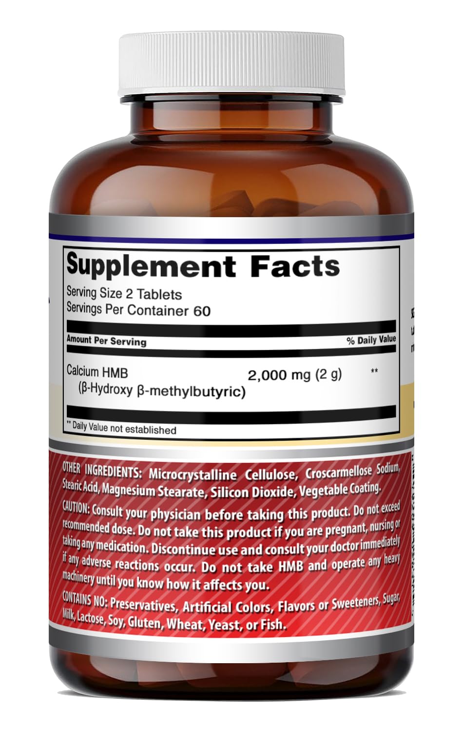Comprimés HMB Amazing Nutrition 2000 Mg sur fond blanc