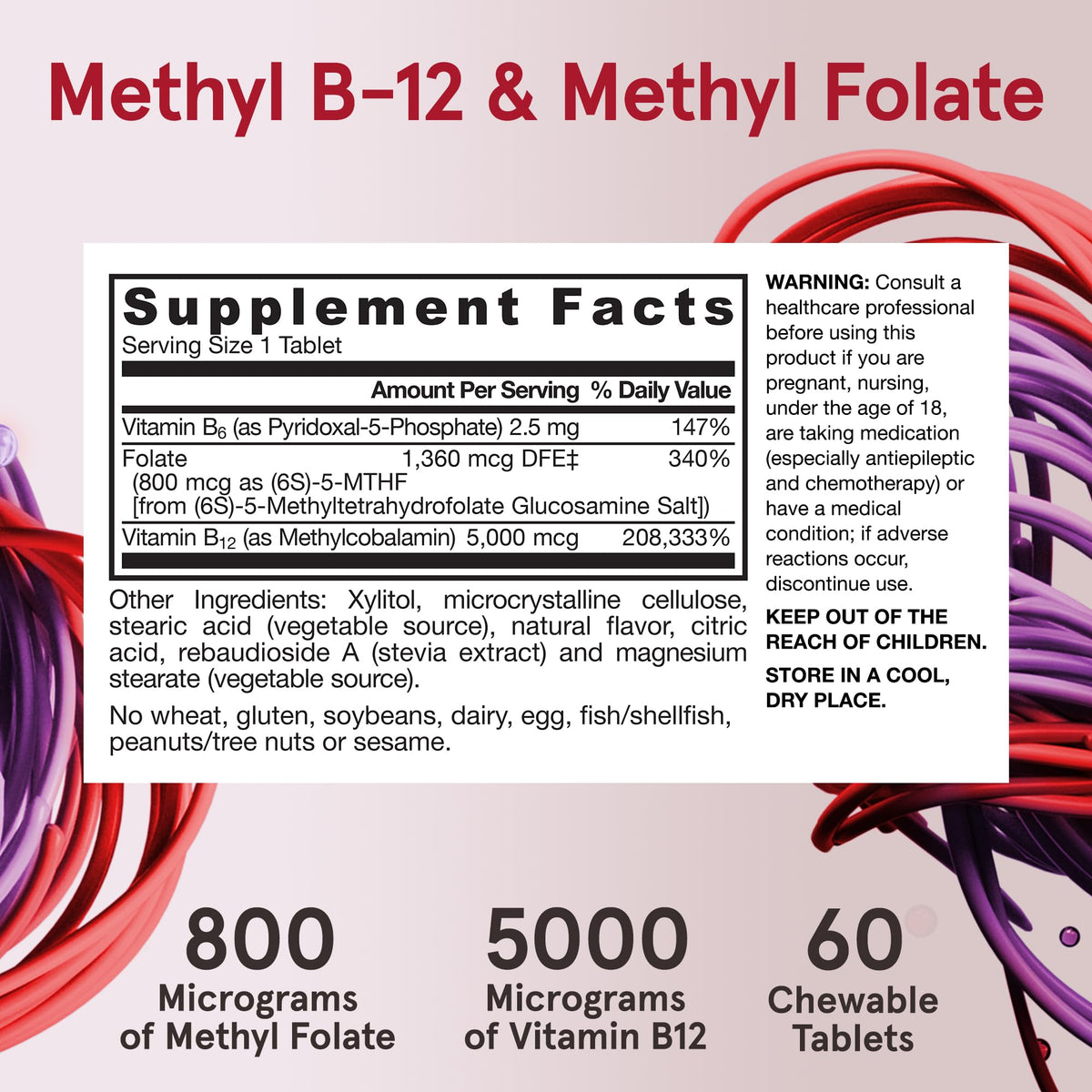 Comprimés Jarrow Formulas Methyl B-12 sur une surface blanche