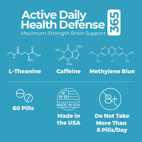 Comprimés Methylene Blue Best 365 Labs sur une table en bois