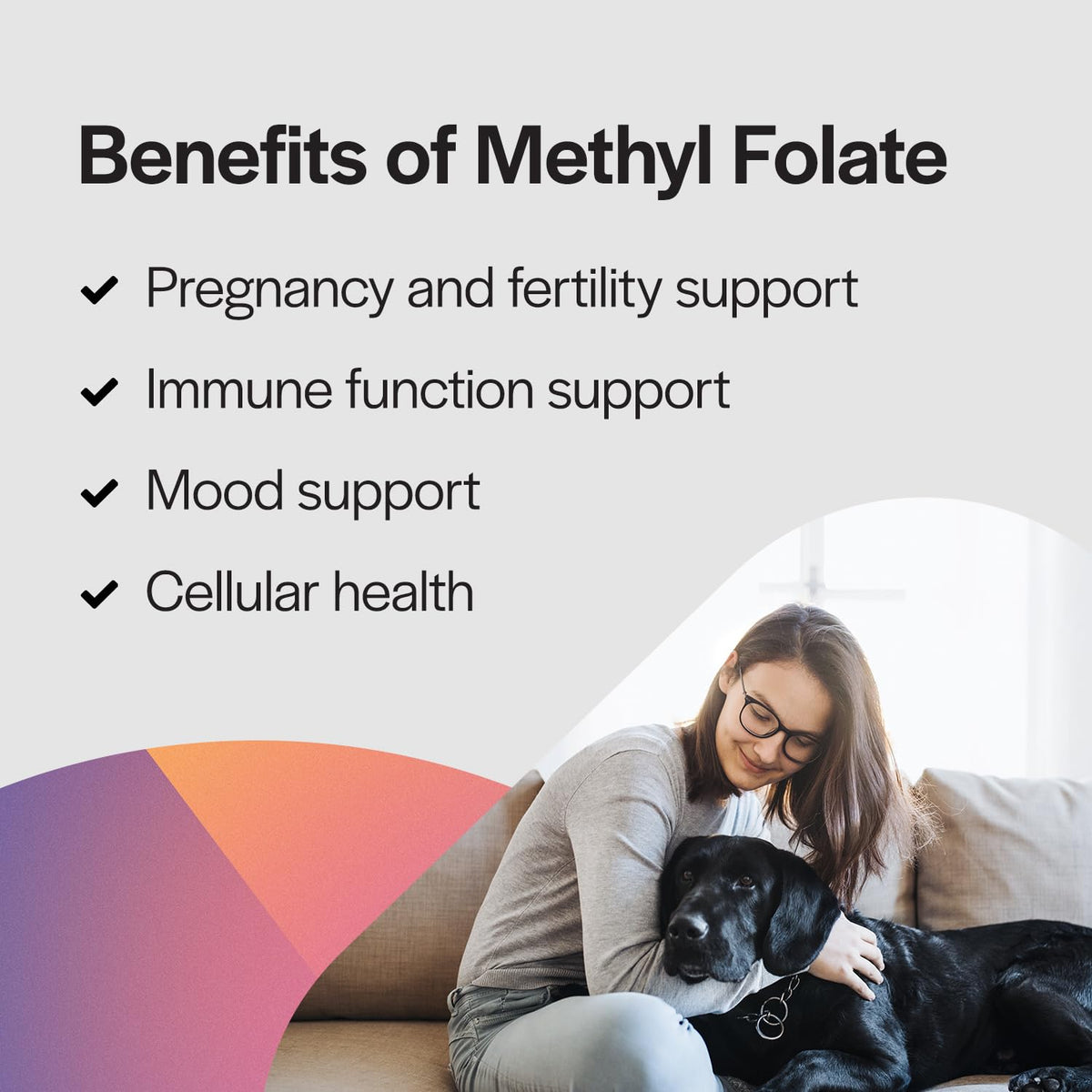 Comprimés Methylfolate 800 mcg PureFormulas en gros plan