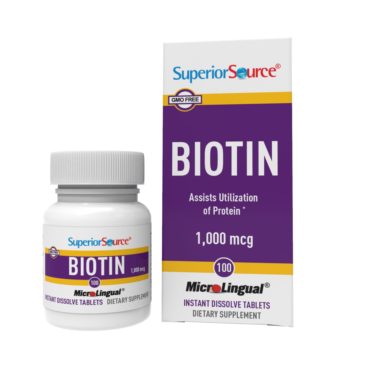 Comprimés MicroLingual Biotin 1000 mcg en boîte de 100 unités