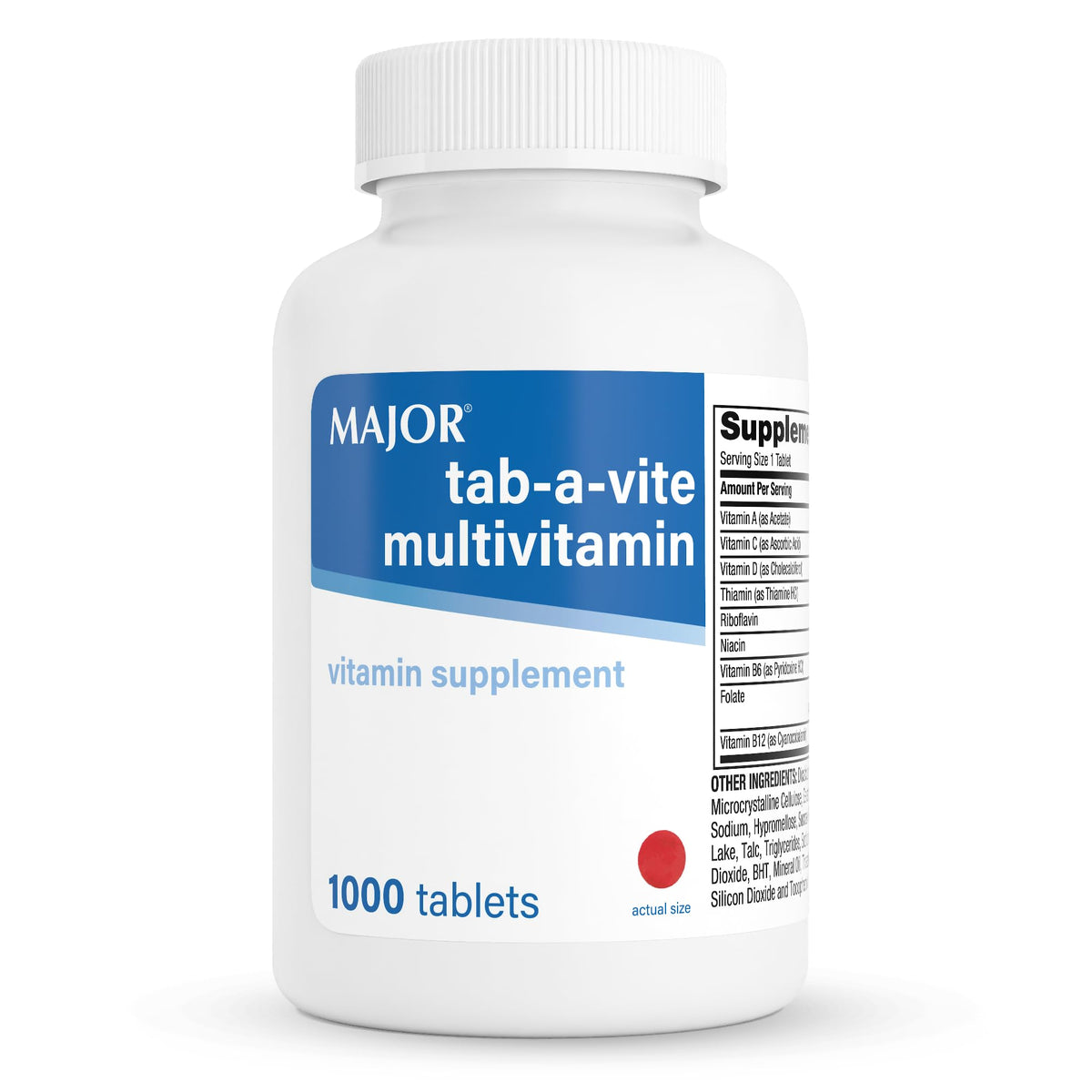 Comprimés multivitamines TAB-A-VITE MAJOR, 1000 comprimés dans l'emballage