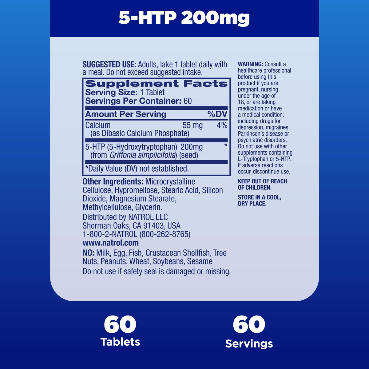 Comprimés Natrol 5-HTP 200 mg dans une main