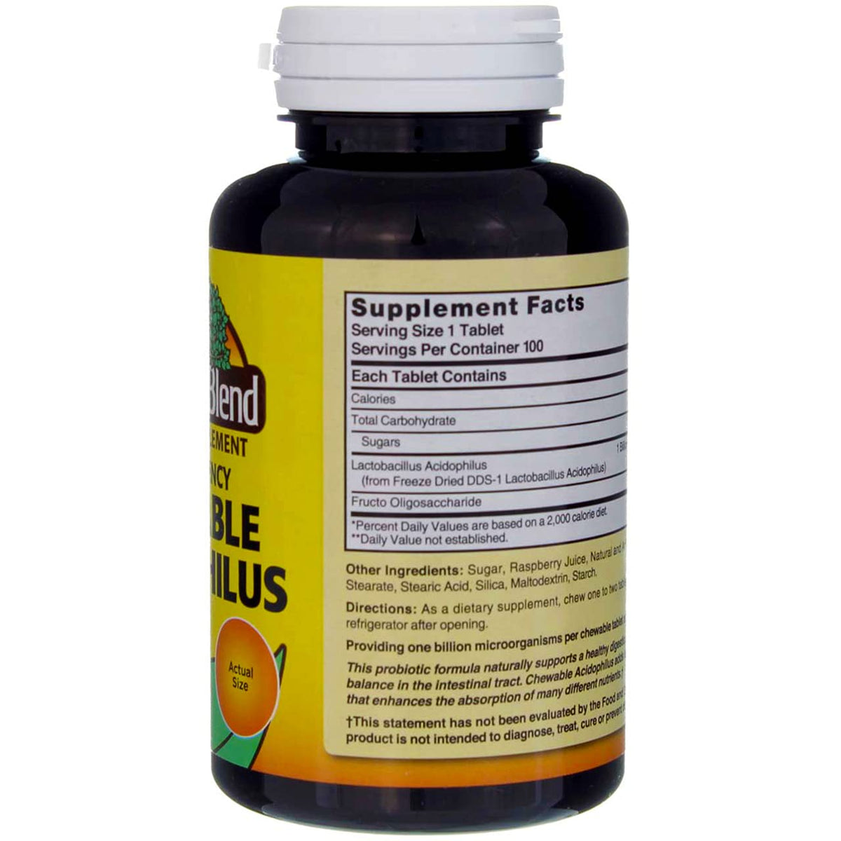 Comprimés Nature's Blend, format et dosage sur l'étiquette