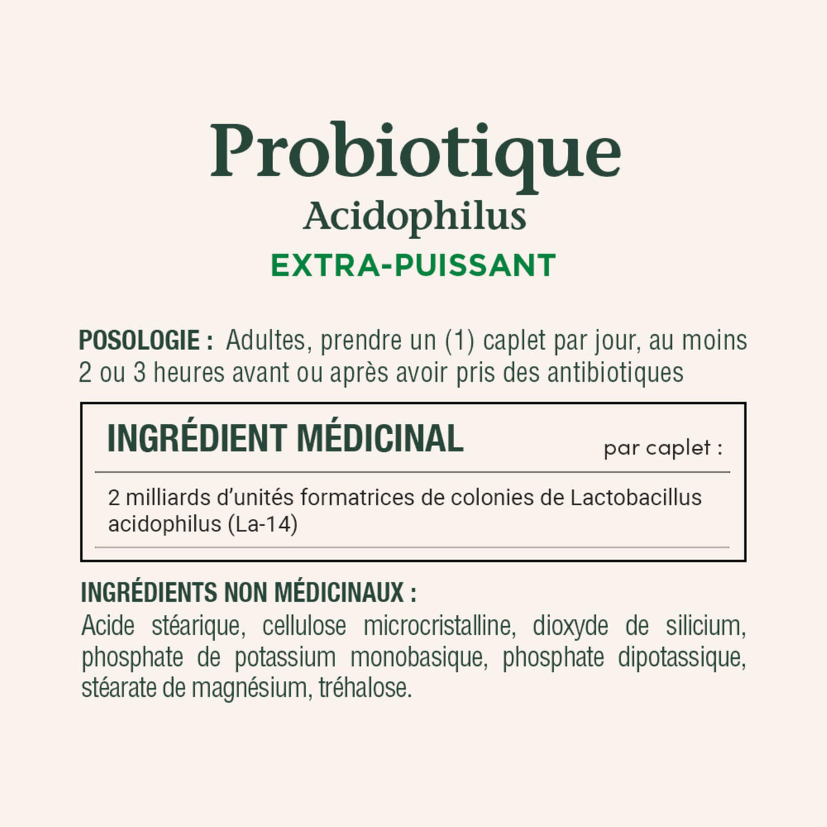 Comprimés Nature's Bounty Probiotique Acidophilus dans un bol
