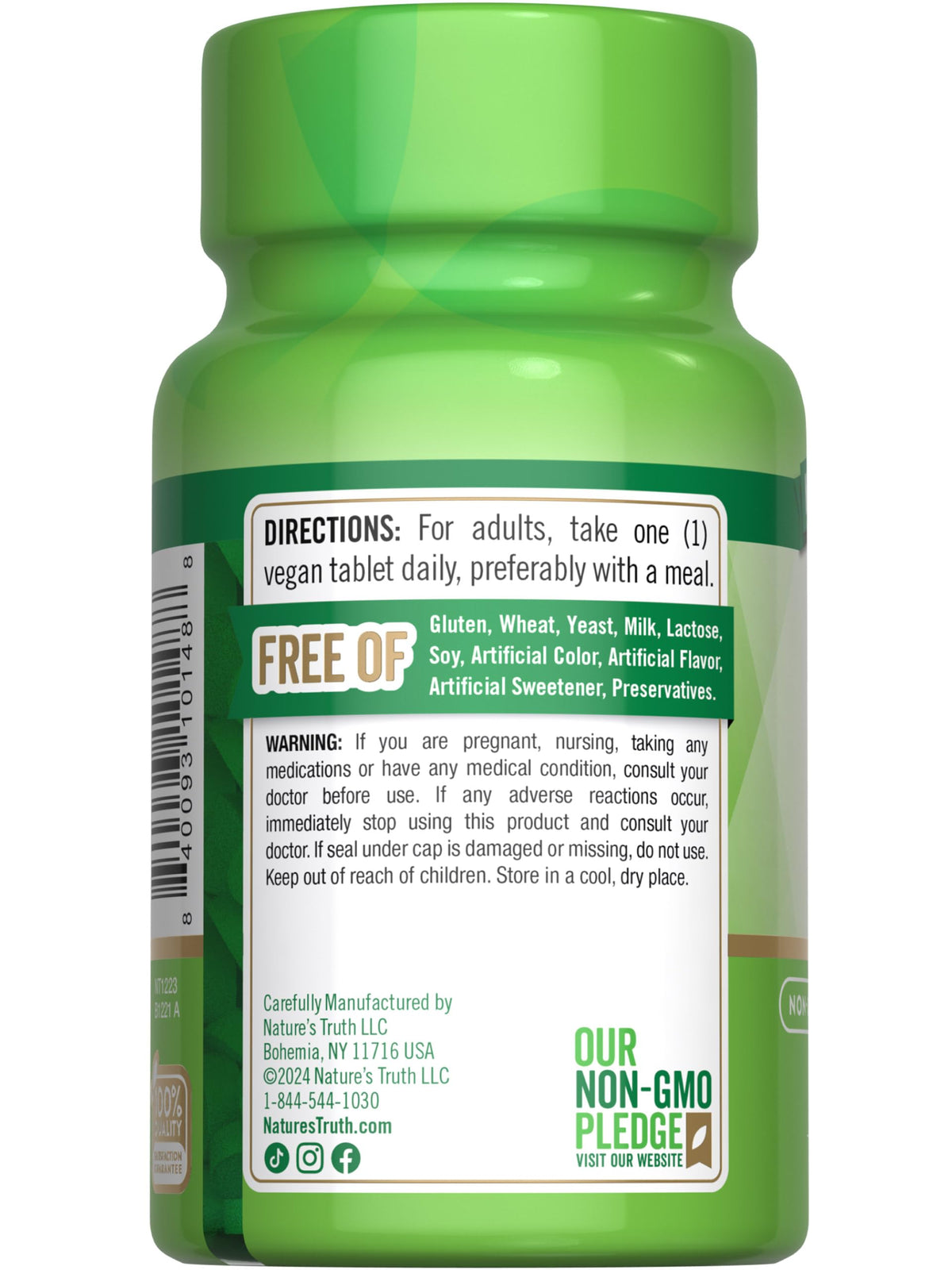 Comprimés Nature's Truth Acide Folique 800 mcg dans une main