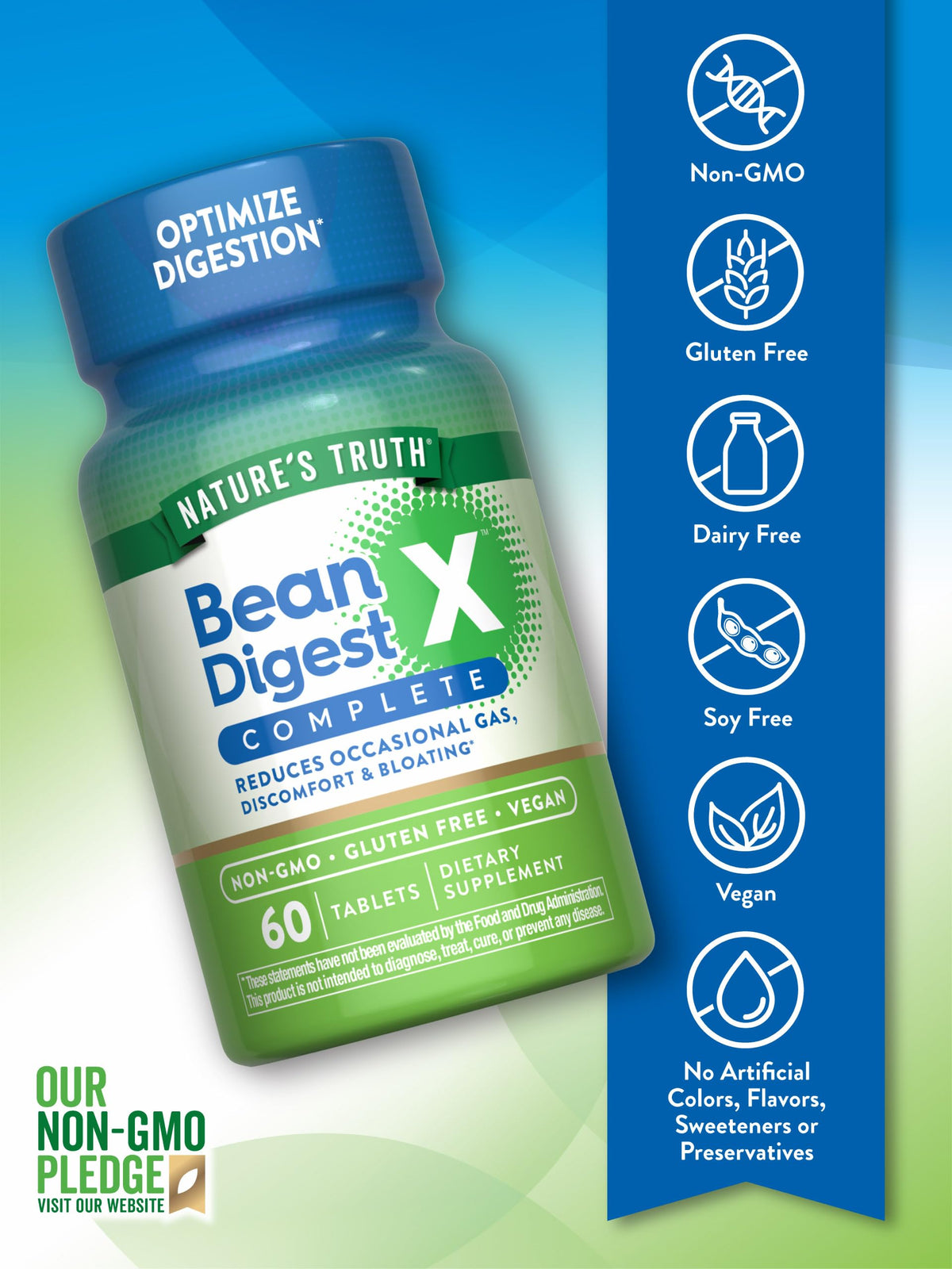 Comprimés Nature's Truth Multi-Enzymes sur une table