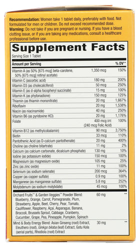 Comprimés Nature's Way Multivitamine Alive 50 Plus dans une main